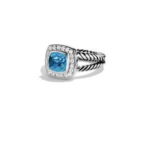 Petite Albion® Ring with Blue Topaz and Diamonds